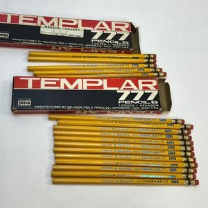 Vintag Templar 777 Pencils Reliance Pen & Pencil Co USA Hexagon Yellow Lot of 18
